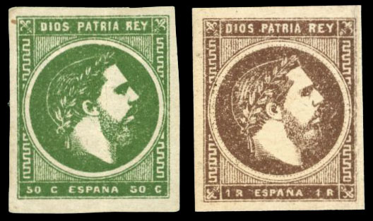 CARLOS VII. Serie completa de LUJO sin fijasellos.